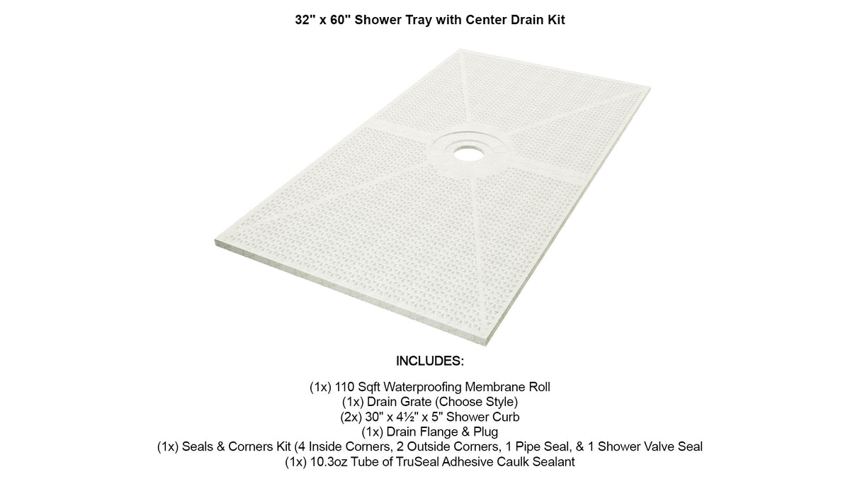 TruGard® Square Drain Shower Kit – Complete Waterproofing & Drainage System