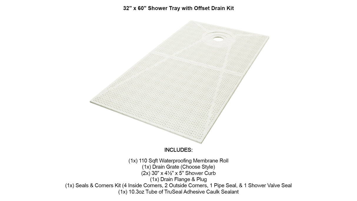 TruGard® Square Drain Shower Kit – Complete Waterproofing & Drainage System