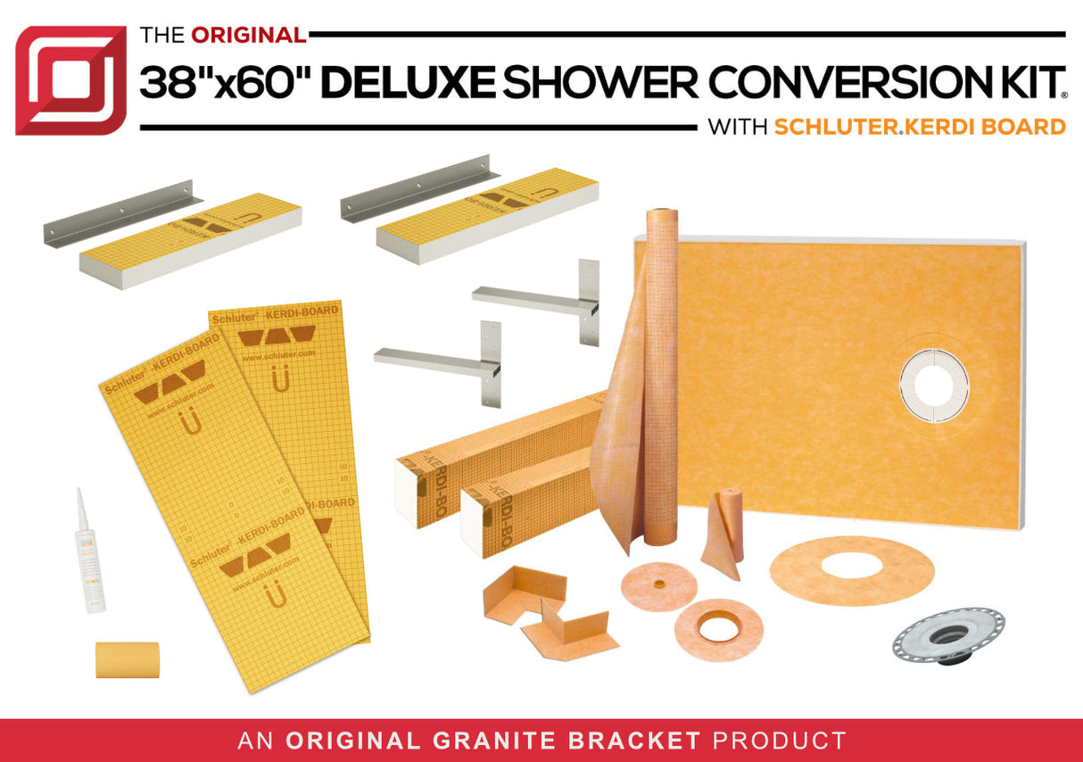 The Original™ Deluxe 38" x 60" Shower Conversion Kit with Orange Waterproof Board