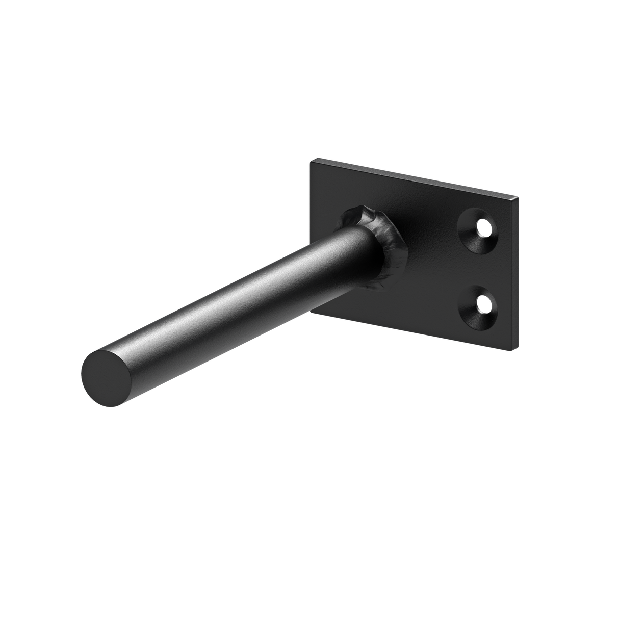 A single round free floating shelf bracket floating on a white background.