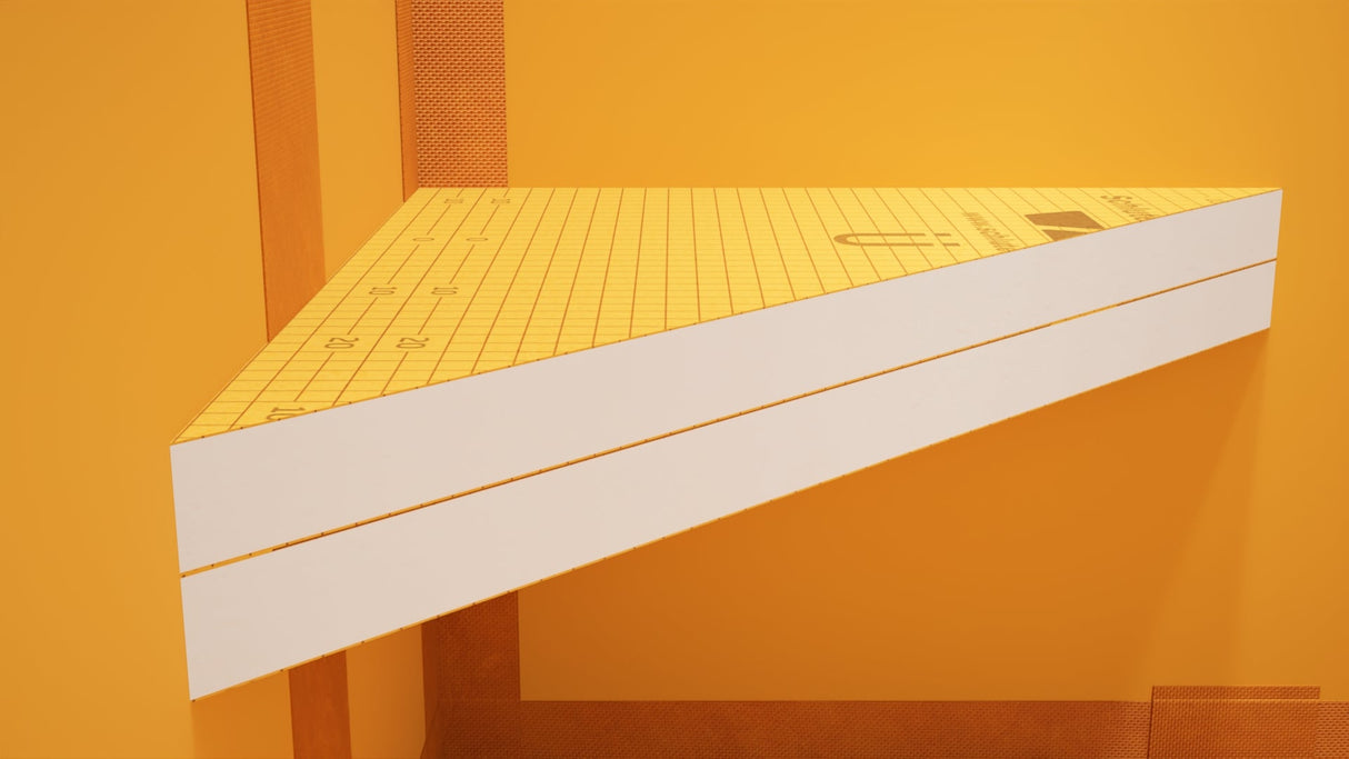 The Original Floating Corner Shower Bench Kit™ with Orange Waterproof Board
