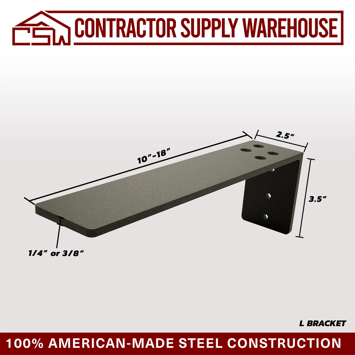 L Countertop Support Shelf Bracket - Packs