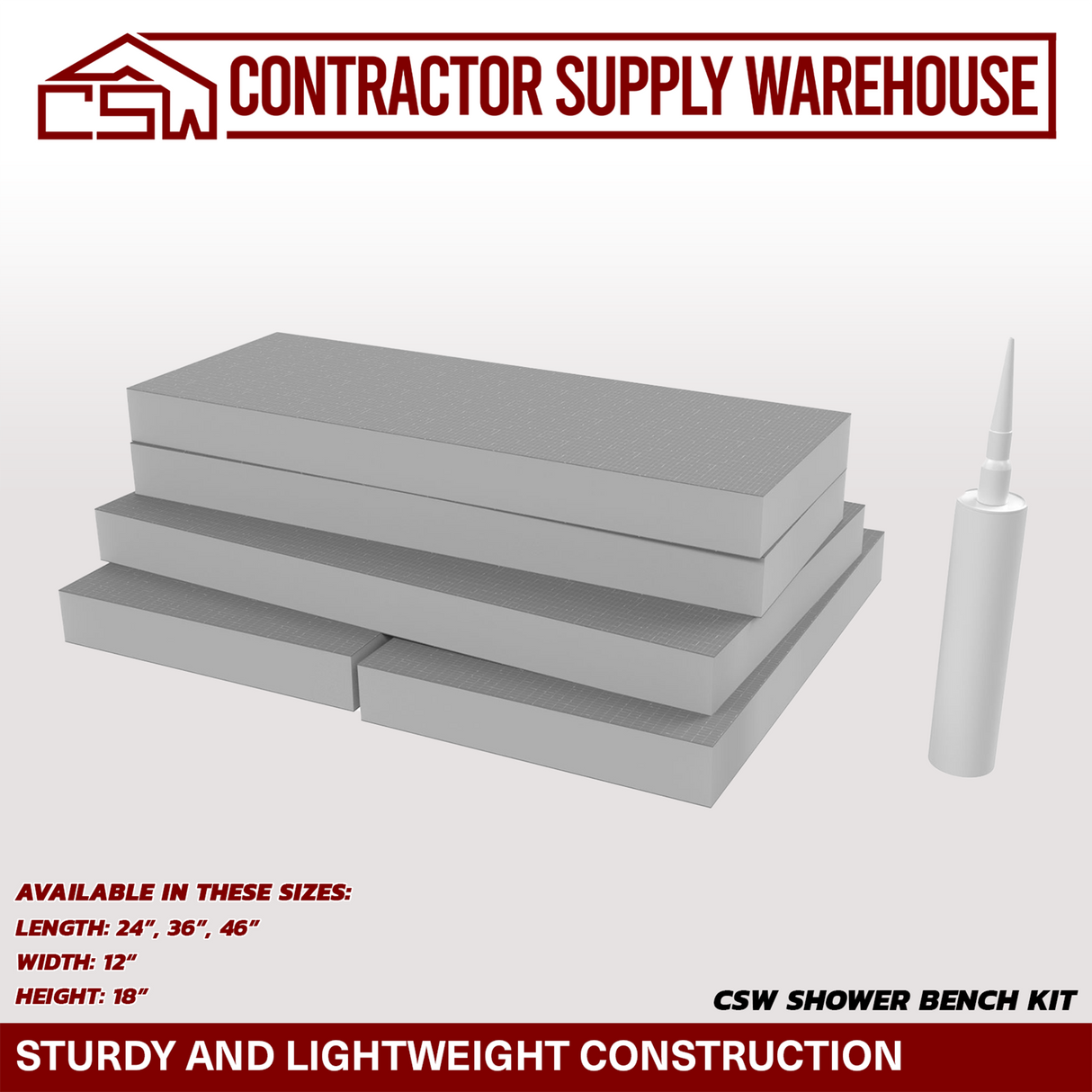 Contractor Supply Warehouse Shower Bench Kit