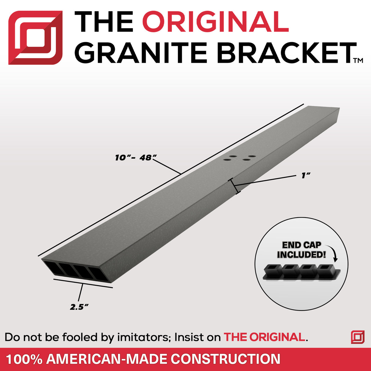 The Original™ Flat Wall Countertop Support Bracket in Industrial, Aluminum or American Made Steel