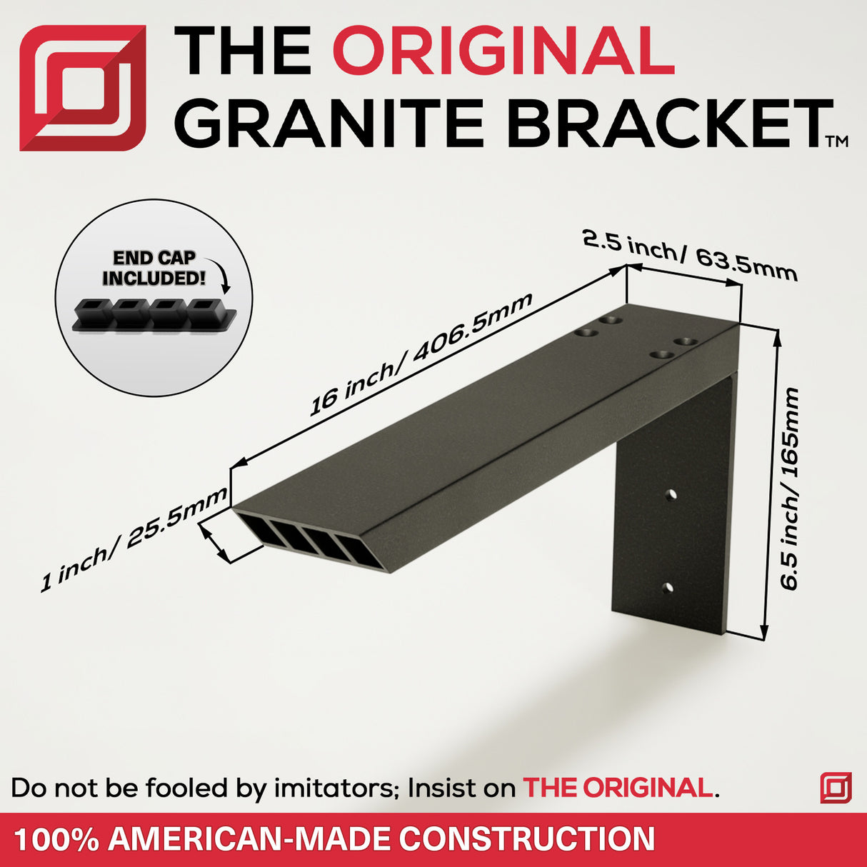 The Original™ L Bracket Countertop Support in Industrial, Aluminum or American Made Steel