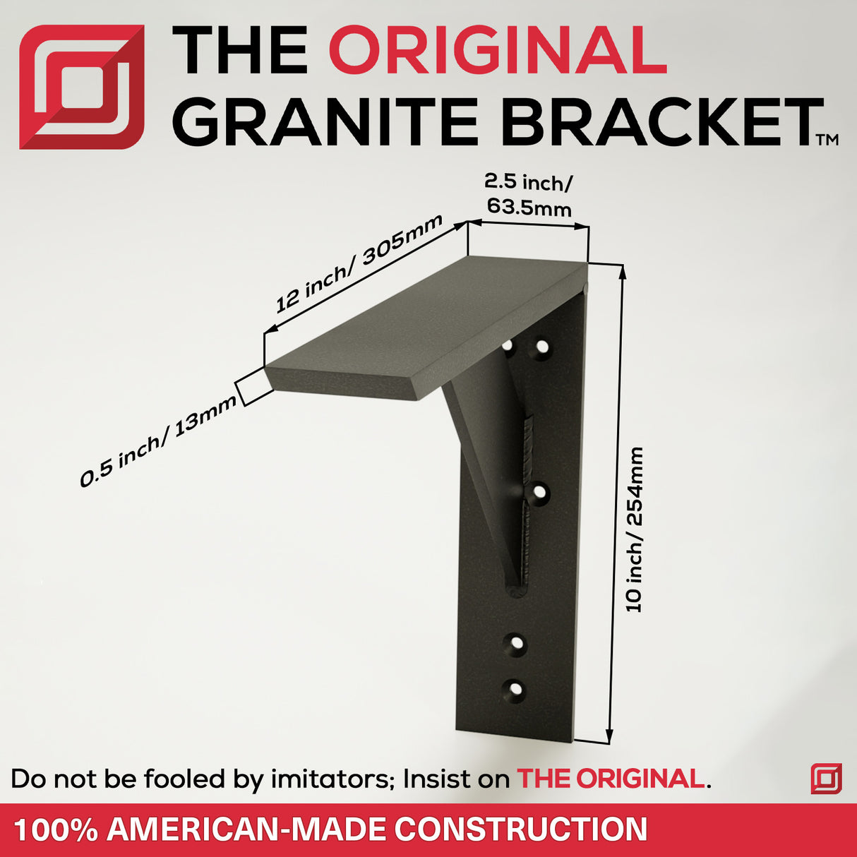 The Original™ Large Shelf Bracket in Industrial, Aluminum or American Made Steel
