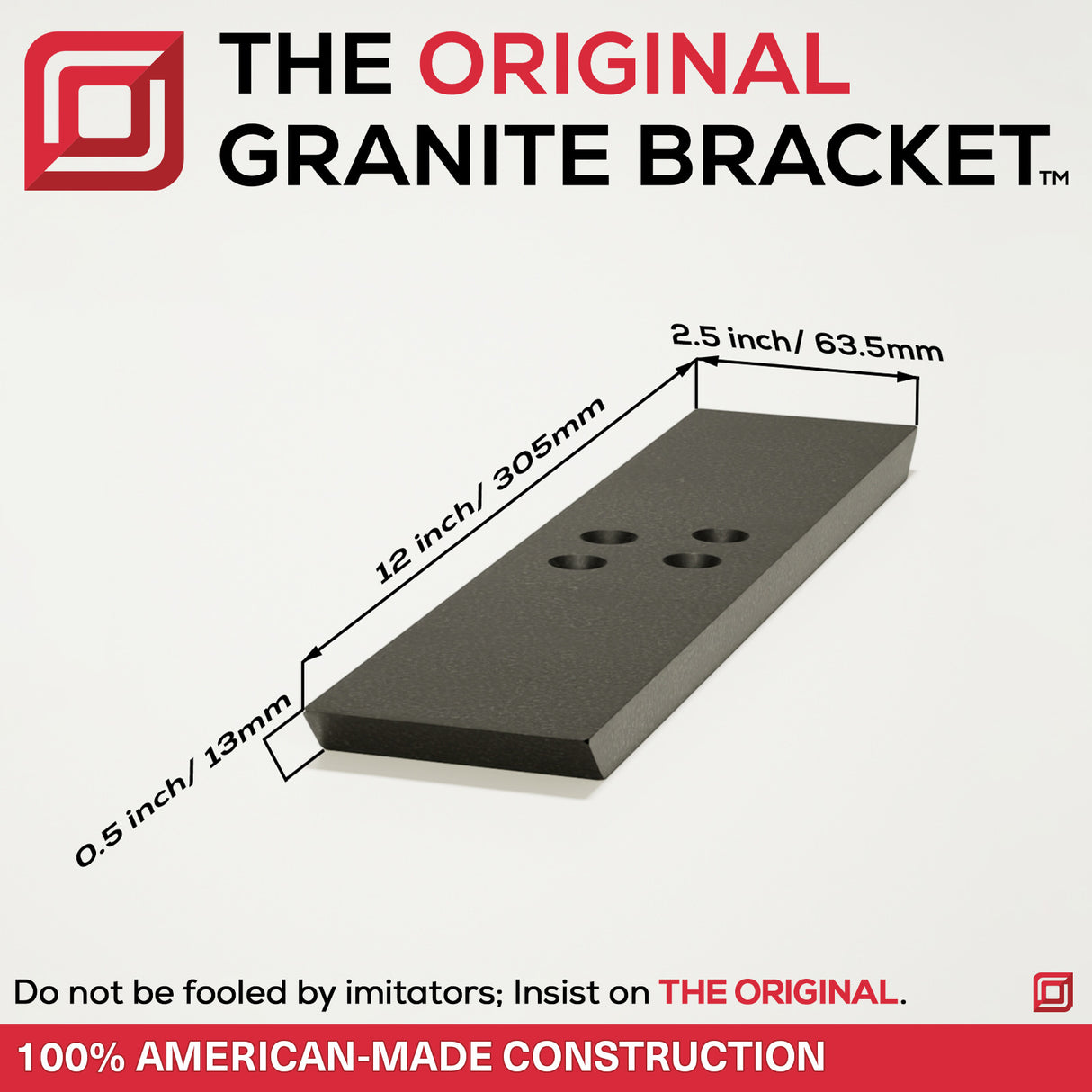 The Original™ Flat Wall Countertop Support Bracket in Industrial, Aluminum or American Made Steel