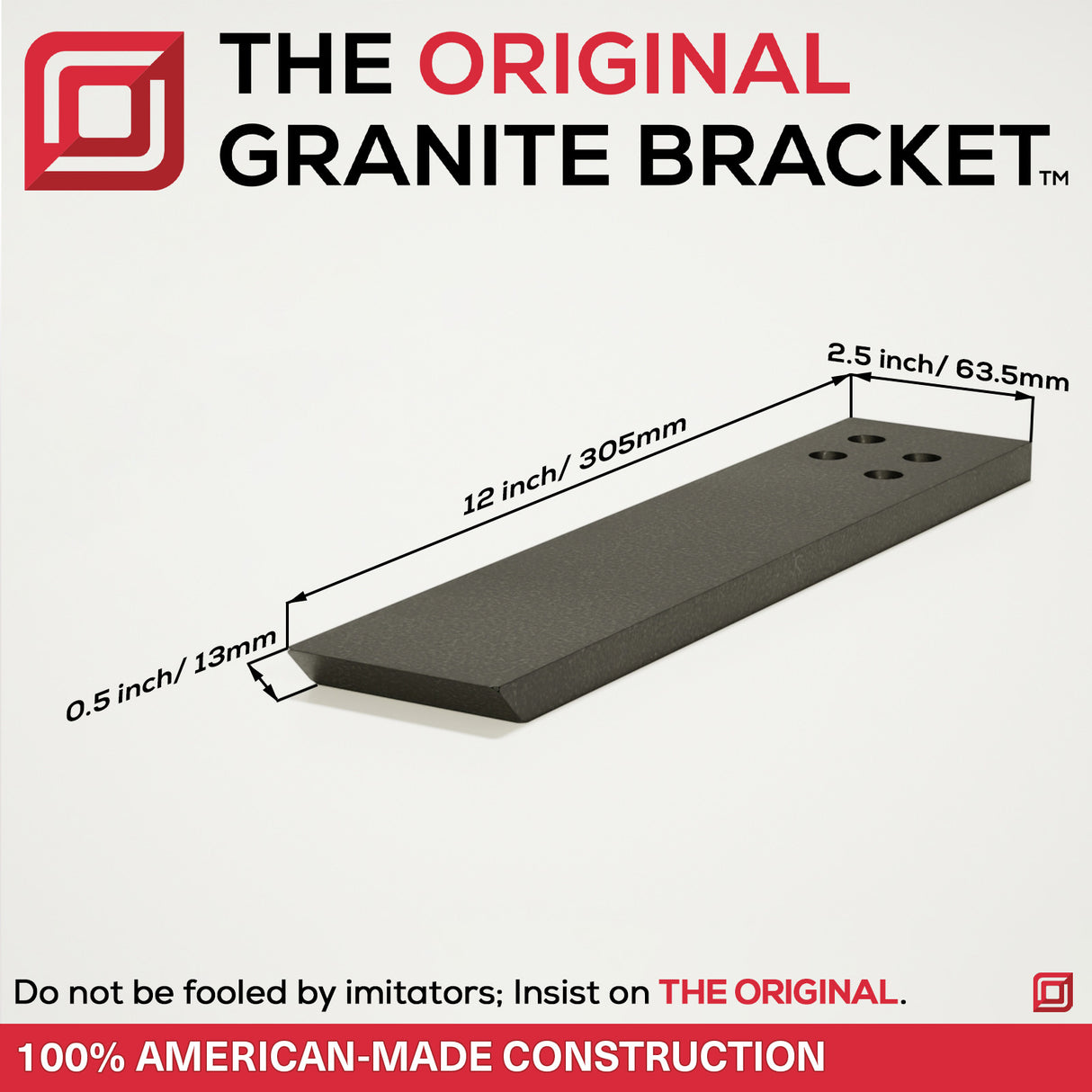 The Original™ Knee Wall Countertop Support Bracket in Industrial, Aluminum or American Made Steel