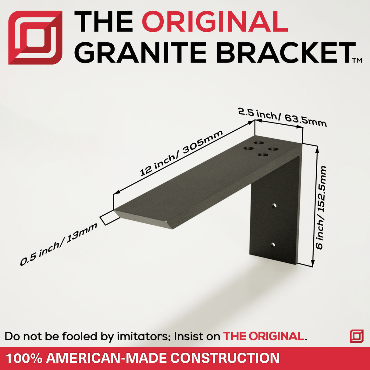 The Original™ L Bracket Countertop Support in Industrial, Aluminum or American Made Steel