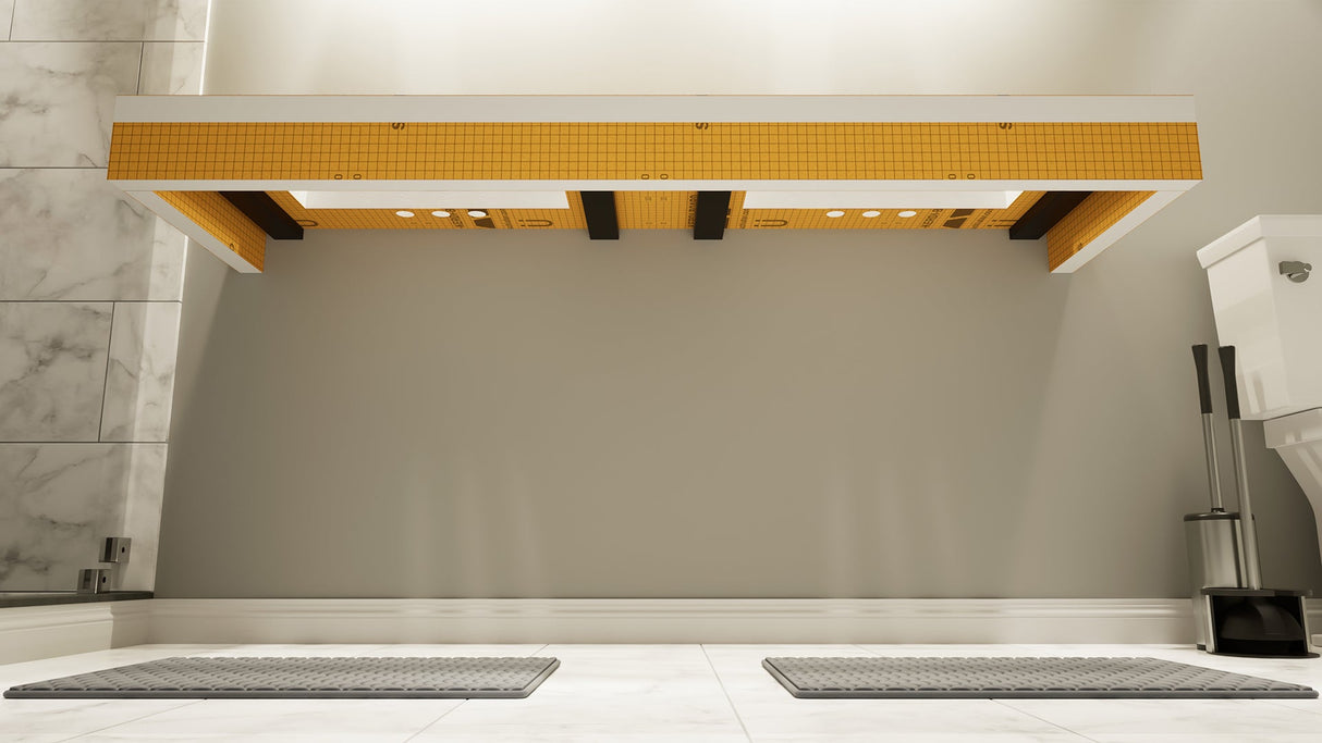 The Original Floating Bathroom Vanity Kit™ with Orange Waterproof Board & Original Vanity Bracket®