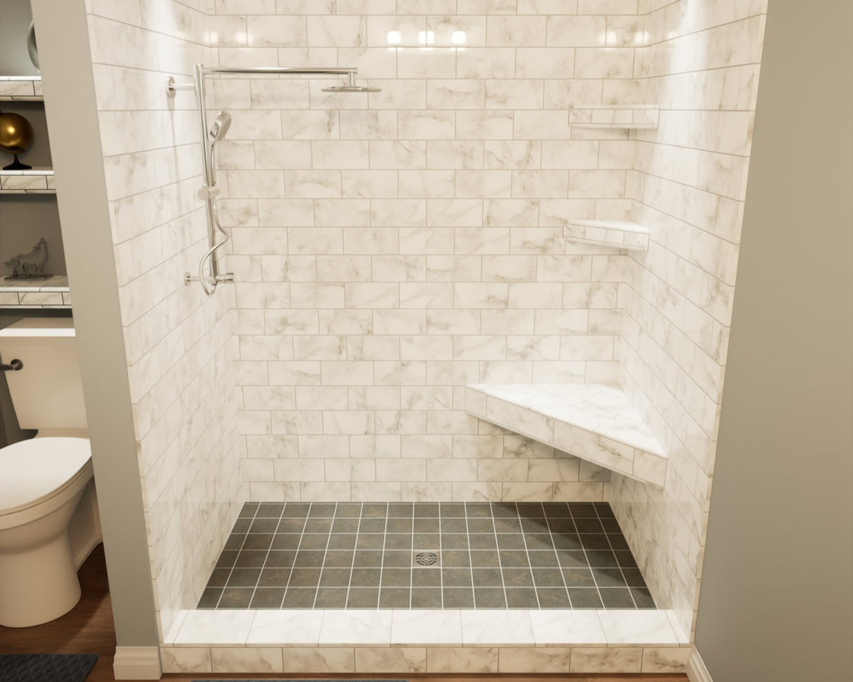 The Original™ Deluxe 48" x 72" Shower Conversion Kit with Orange Waterproof Board