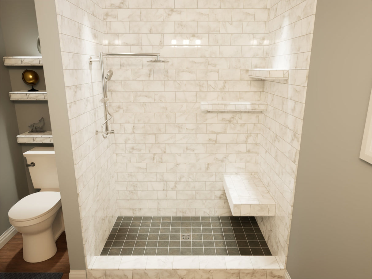 The Original™ Deluxe 48" x 72" Shower Conversion Kit with Orange Waterproof Board