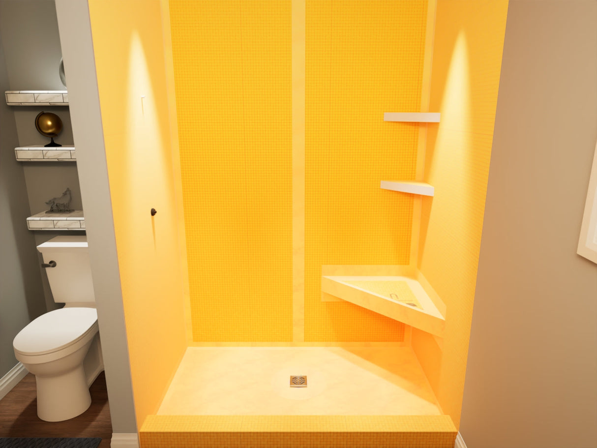 The Original™ Deluxe 48" x 72" Shower Conversion Kit with Orange Waterproof Board