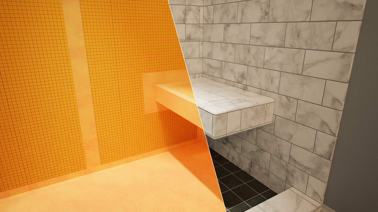 The Original™ Deluxe 48" x 72" Shower Conversion Kit with Orange Waterproof Board