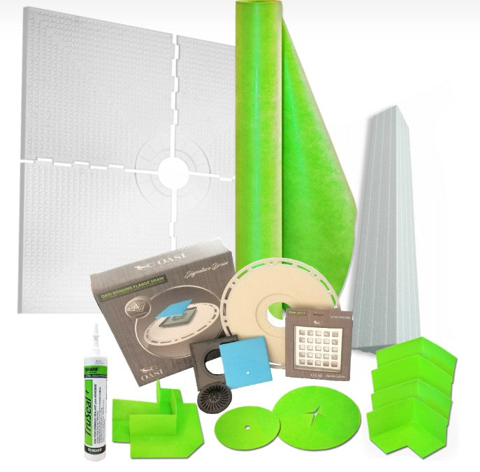 TruGard® Square Drain Shower Kit – Complete Waterproofing & Drainage System