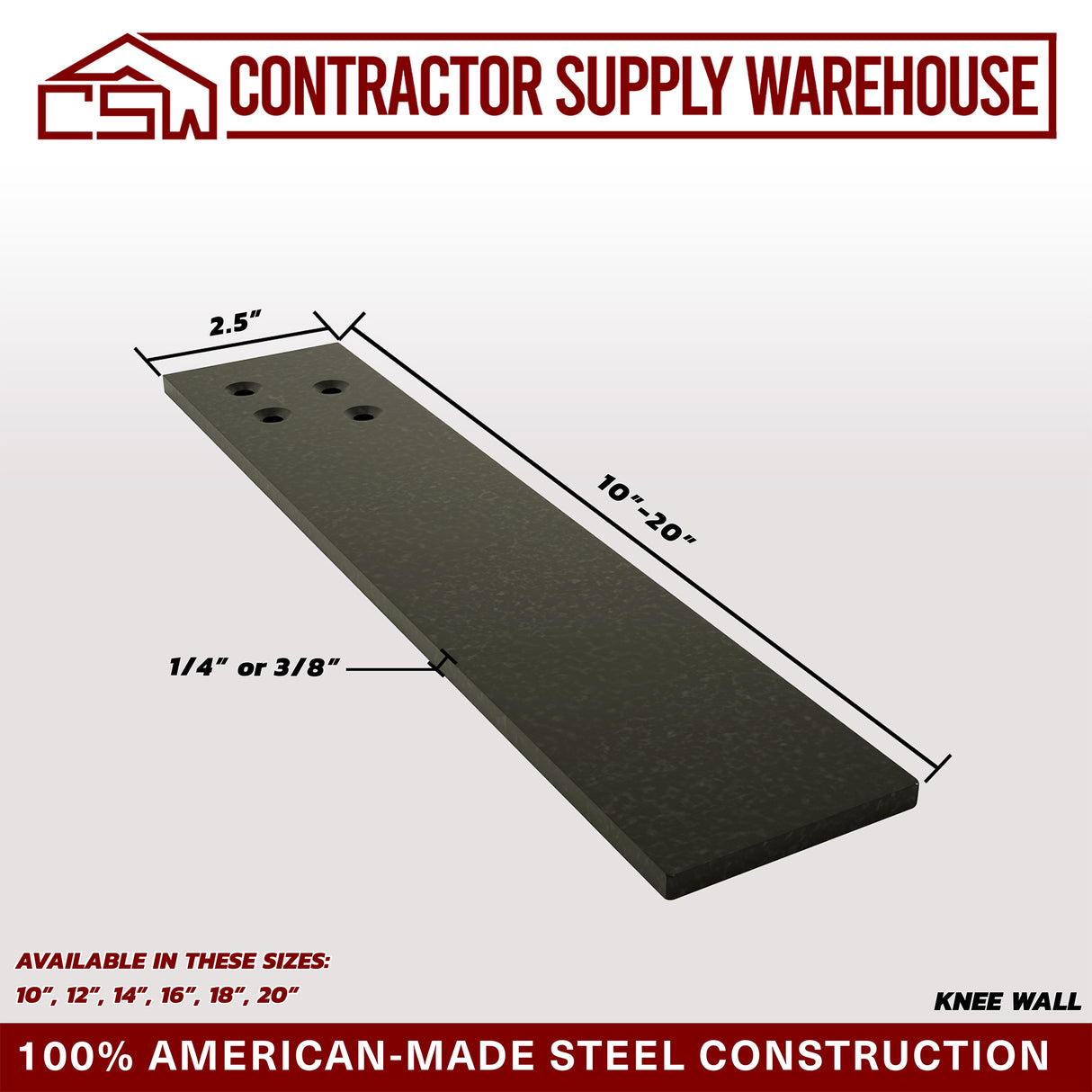 Contractor Supply Warehouse - Knee Wall Countertop Support Bracket - Packs