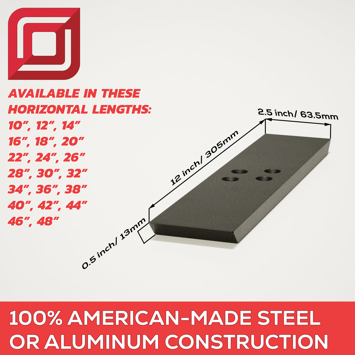 The Original™ Flat Wall Countertop Support Bracket in Industrial, Aluminum or American Made Steel