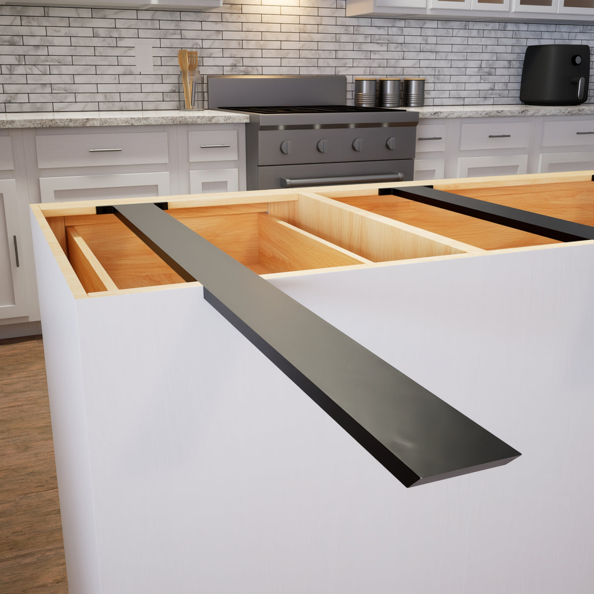 The Original™ Hidden Island Support Bracket in Industrial, Aluminum or American Made Steel