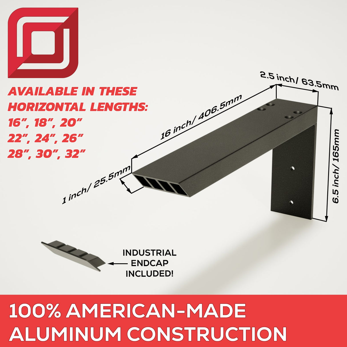 Industrial 1 inch L Bracket Countertop Support®