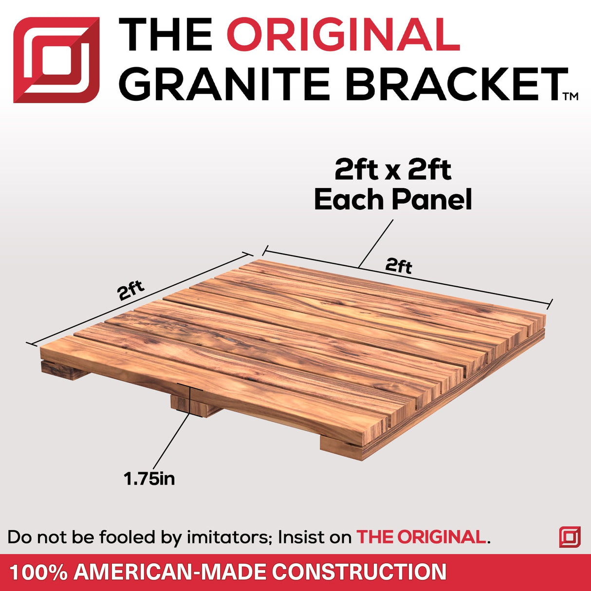 The Original Teak Decking Platform 24in. x  24in.x 1.75in.( 2Pack)
