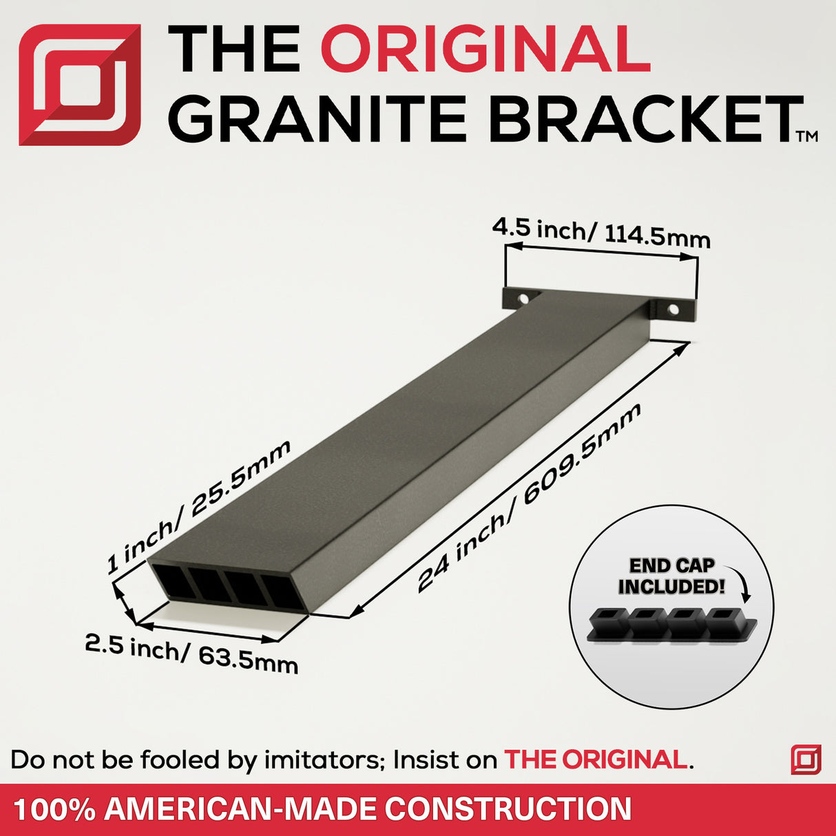 The Original™ Hidden Island Support Bracket in Industrial, Aluminum or American Made Steel