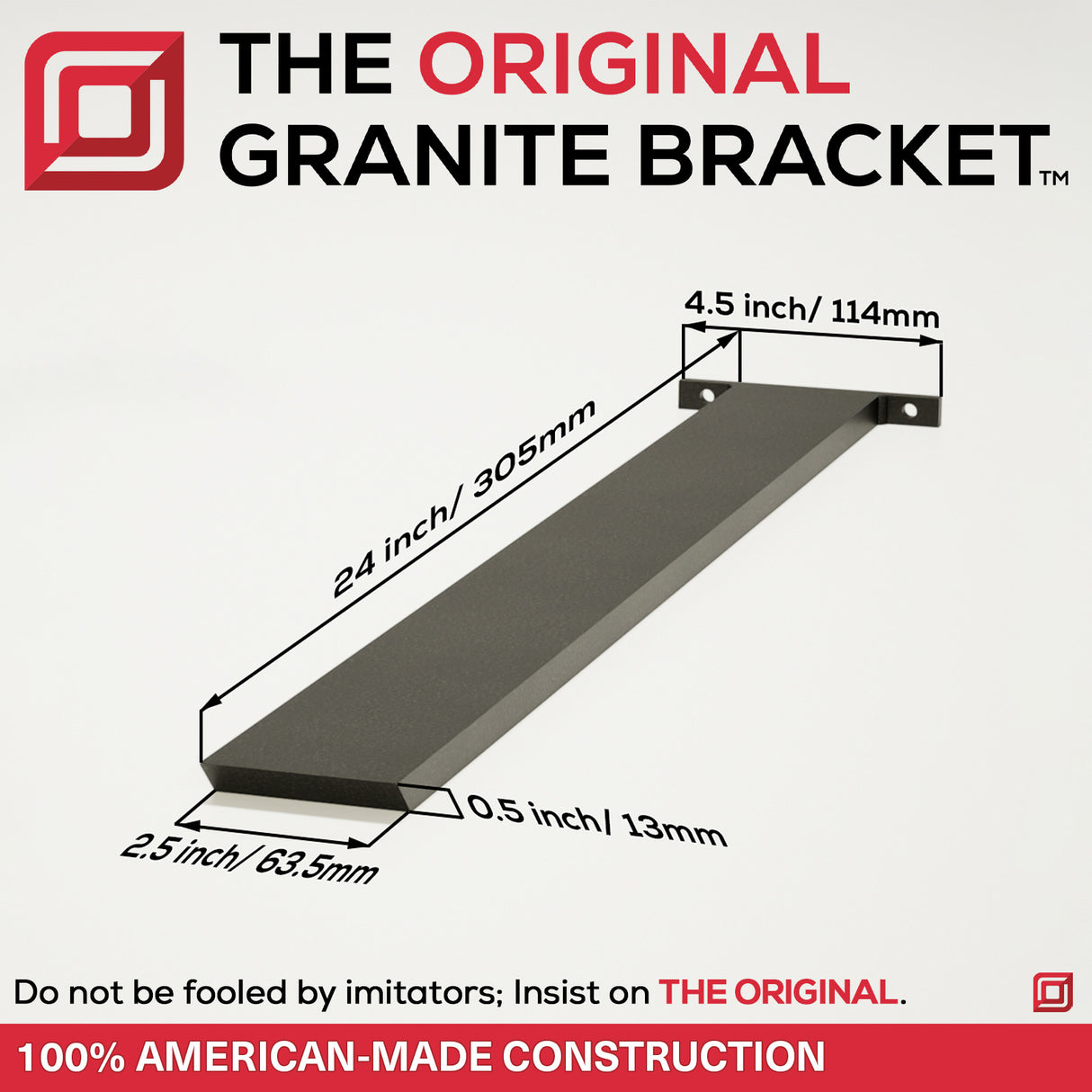 The Original™ Hidden Island Support Bracket in Industrial, Aluminum or American Made Steel