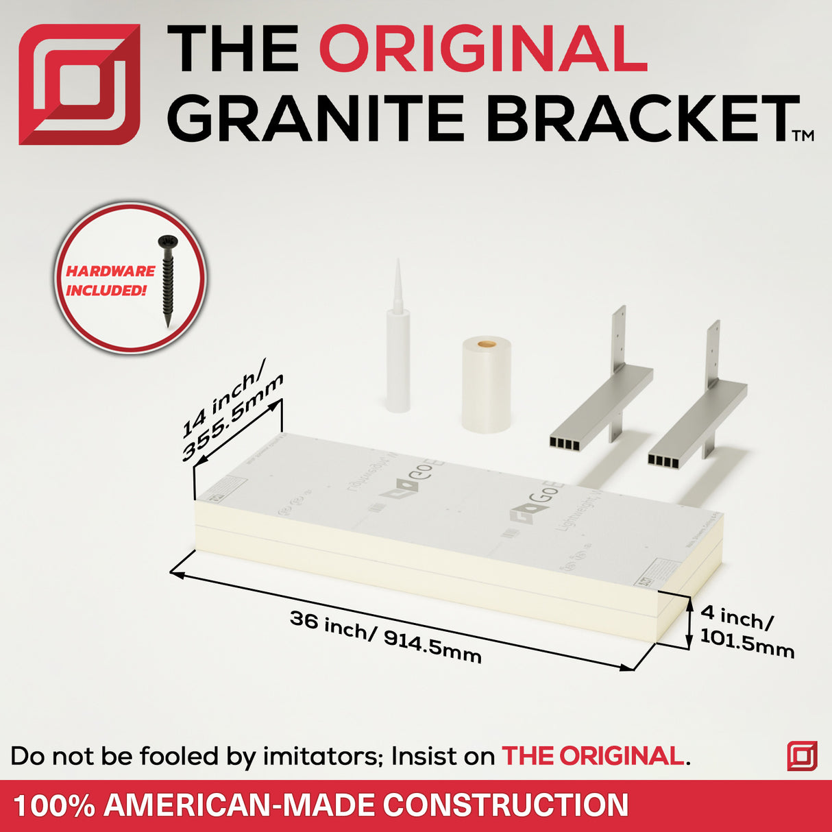 The Original Floating Shower Bench Kit­™ with GoBoard® & Original Shower Bench Bracket®
