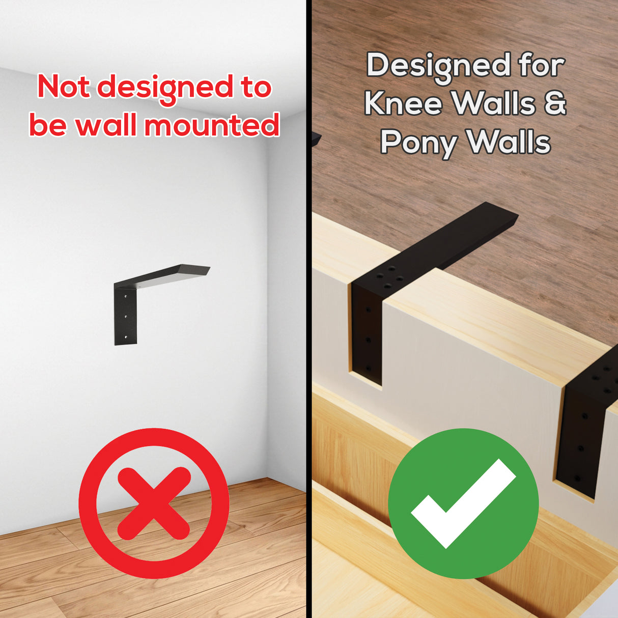 The Original™ L Bracket Countertop Support in Industrial, Aluminum or American Made Steel