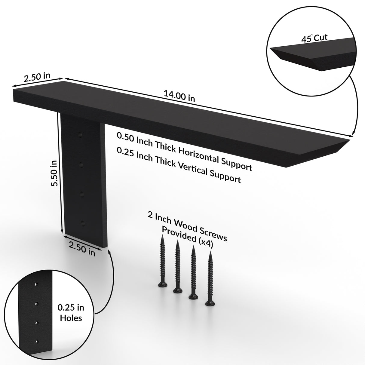 Side Wall Free Hanging Shelf Bracket