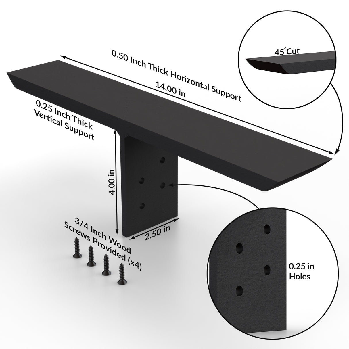 T Brace Countertop Support Bracket