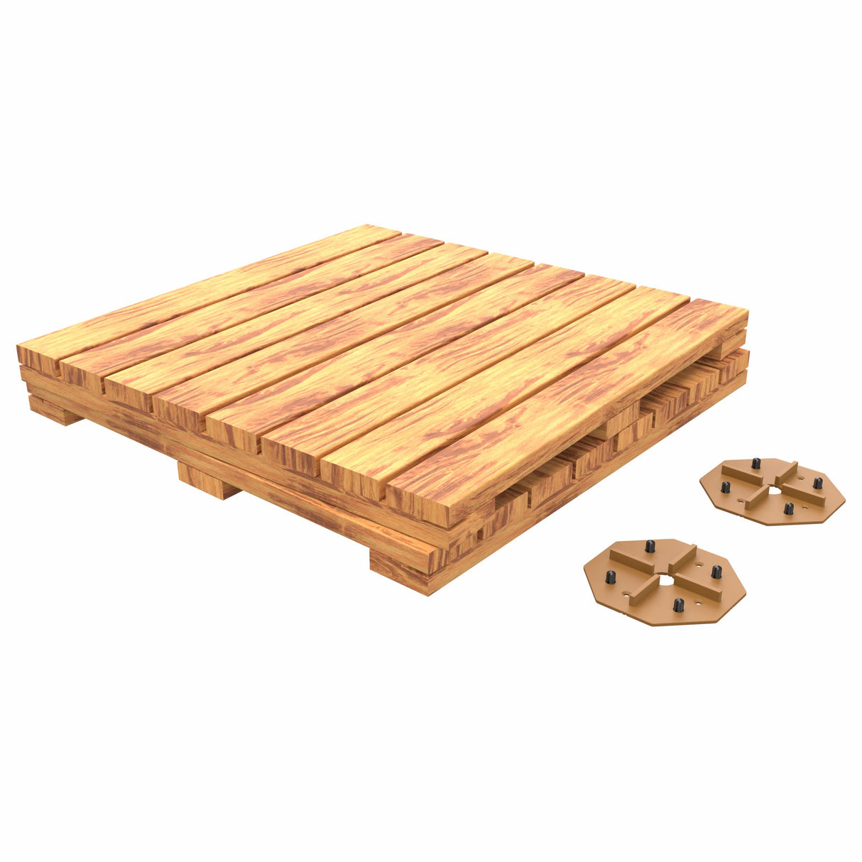 The Original Tigerwood Decking Platform 24in. x  24in.x 1.75in.( 2Pack)
