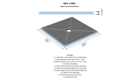 wedi® Shower Kits - Center Drain