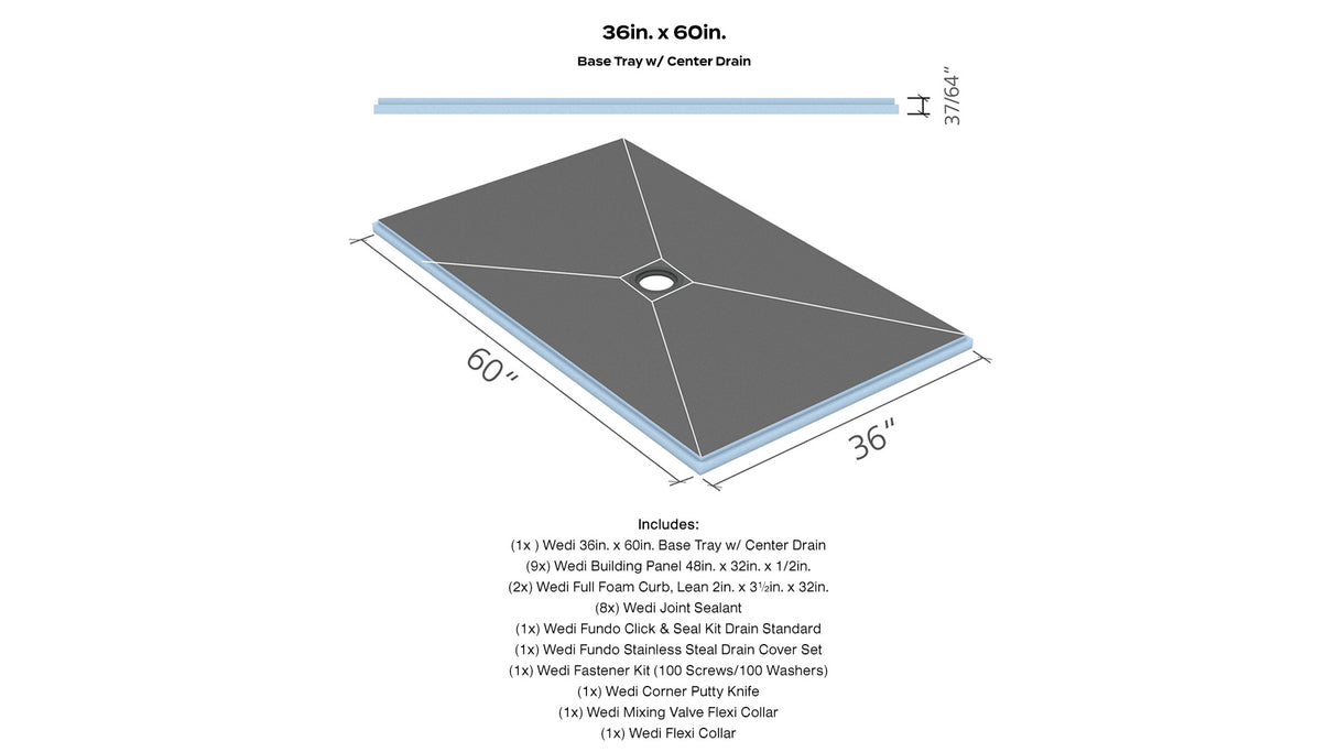 wedi® Shower Kit with Center Drain