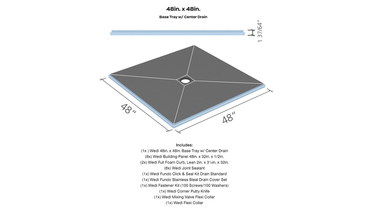 wedi® Shower Kit with Center Drain