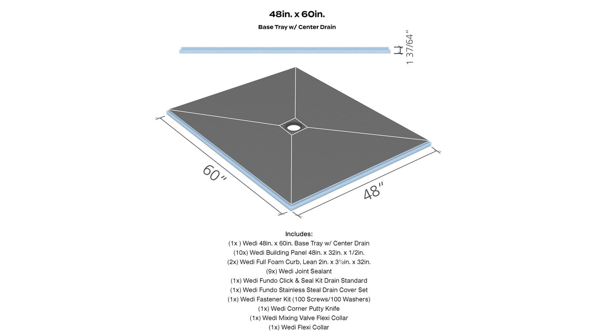 wedi® Shower Kit with Center Drain