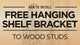 Free Hanging Shelf Bracket in Industrial, Aluminum or American Made Steel