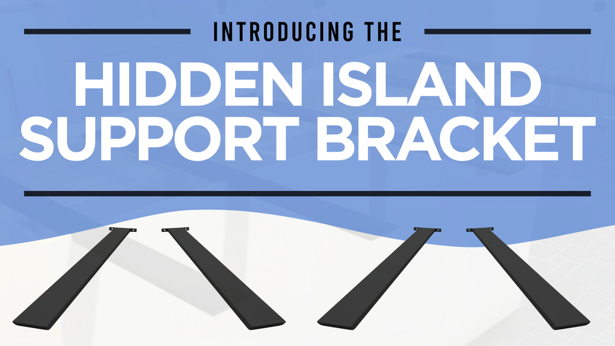 Hidden Island Support Bracket in Industrial, Aluminum or American Made Steel