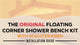 The Original Floating Corner Shower Bench Kit™ with Orange XPS Waterproof Board